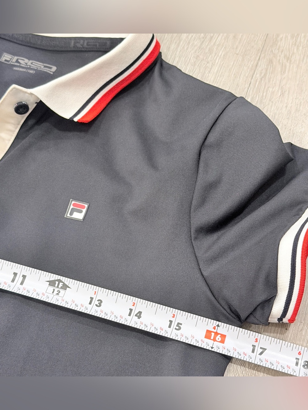 FILA Women Polo Tennis Dress Black Pleated Hem Red White Logo Size 160/Small - Picture 13 of 14